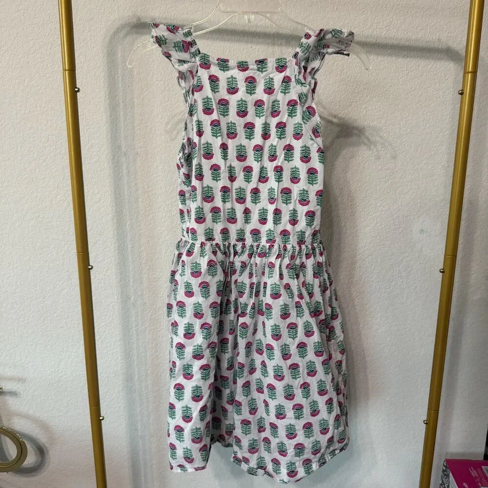 Crewcuts Girls Sleeveless Floral Print Button Front Cotton Dress Size 14